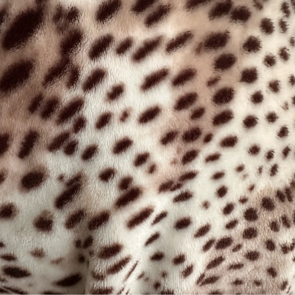 NATORI Animal Print Snow Leopard Plush Long Wrap Robe Loungewear Neutral Size XL - Picture 12 of 16